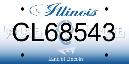 CL68543 Illinois License Plate
