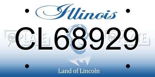 CL68929 Illinois License Plate