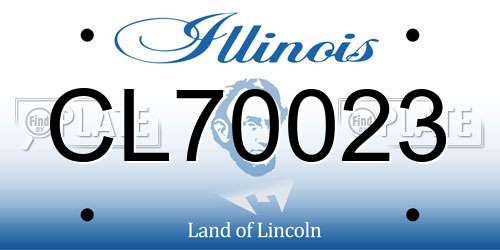CL70023 Illinois License Plate