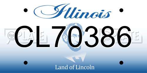 CL70386 Illinois License Plate