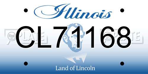 CL71168 Illinois License Plate