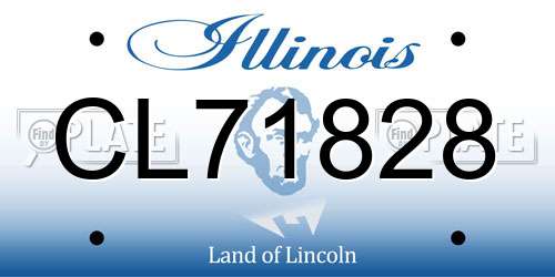 CL71828 Illinois License Plate