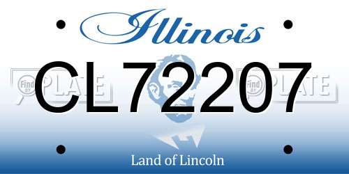 CL72207 Illinois License Plate
