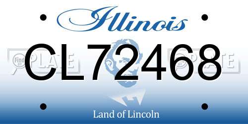 CL72468 Illinois License Plate