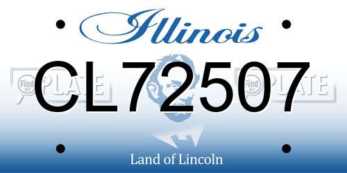 CL72507 Illinois License Plate
