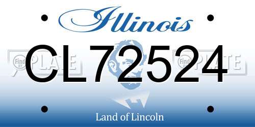 CL72524 Illinois License Plate