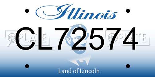 CL72574 Illinois License Plate