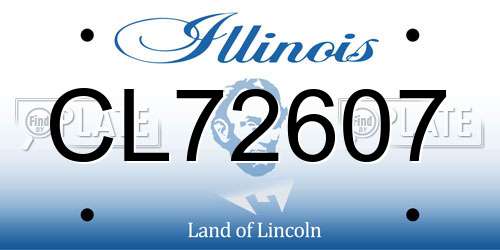 CL72607 Illinois License Plate