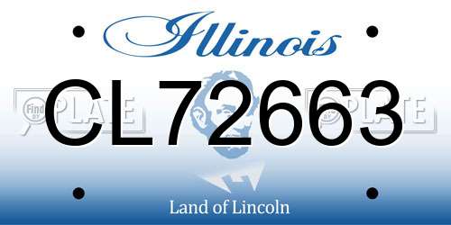 CL72663 Illinois License Plate