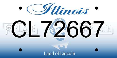 CL72667 Illinois License Plate