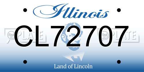 CL72707 Illinois License Plate