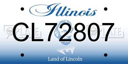 CL72807 Illinois License Plate