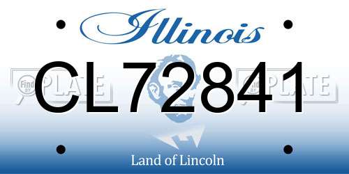 CL72841 Illinois License Plate