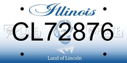 CL72876 Illinois License Plate