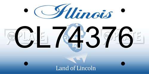 CL74376 Illinois License Plate
