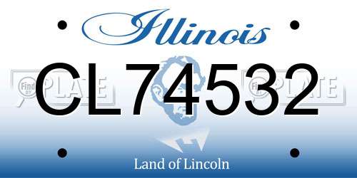 CL74532 Illinois License Plate