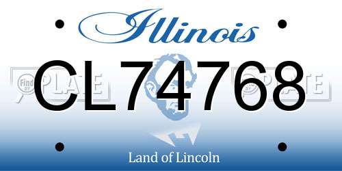 CL74768 Illinois License Plate
