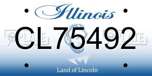 CL75492 Illinois License Plate