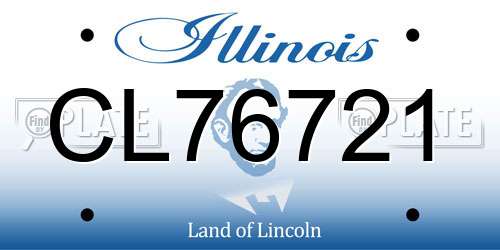 CL76721 Illinois License Plate