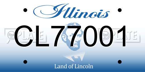 CL77001 Illinois License Plate