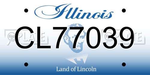 CL77039 Illinois License Plate