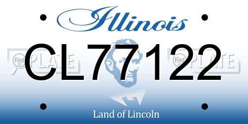 CL77122 Illinois License Plate