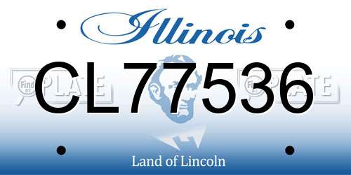 CL77536 Illinois License Plate