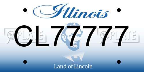 CL77777 Illinois License Plate