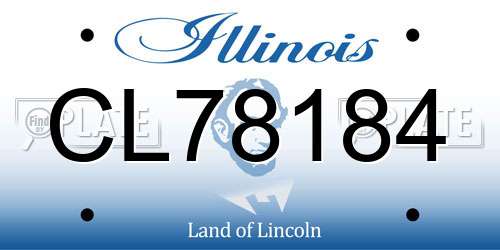 CL78184 Illinois License Plate