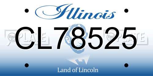 CL78525 Illinois License Plate