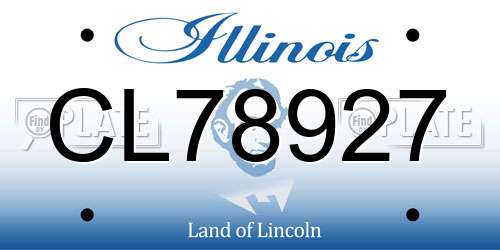 CL78927 Illinois License Plate