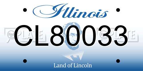 CL80033 Illinois License Plate