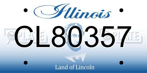 CL80357 Illinois License Plate