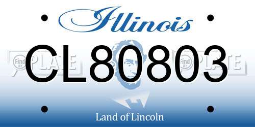 CL80803 Illinois License Plate