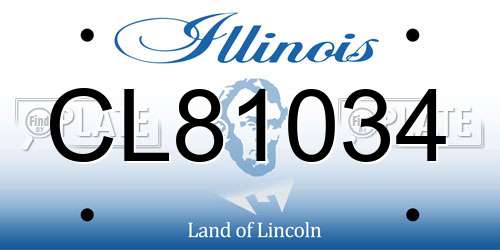 CL81034 Illinois License Plate
