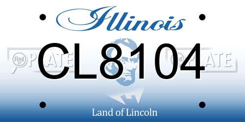 CL8104 Illinois License Plate