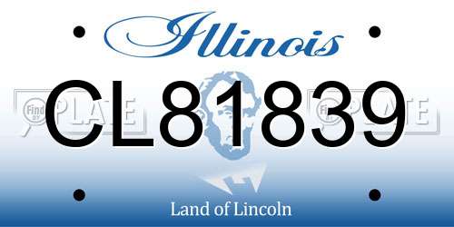CL81839 Illinois License Plate