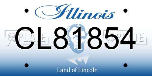 CL81854 Illinois License Plate