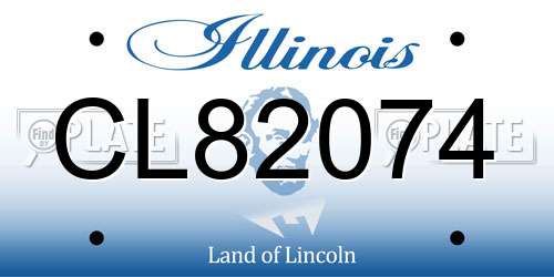 CL82074 Illinois License Plate