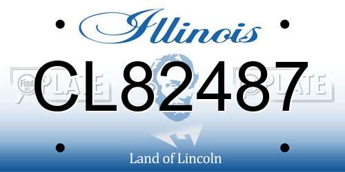 CL82487 Illinois License Plate