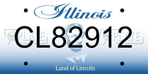 CL82912 Illinois License Plate