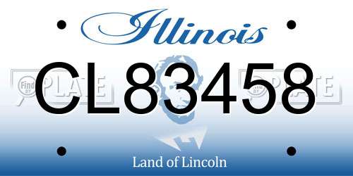 CL83458 Illinois License Plate