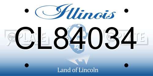 CL84034 Illinois License Plate