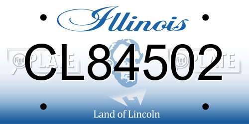 CL84502 Illinois License Plate