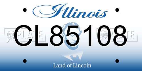 CL85108 Illinois License Plate