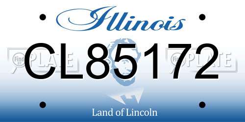 CL85172 Illinois License Plate