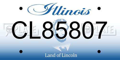 CL85807 Illinois License Plate