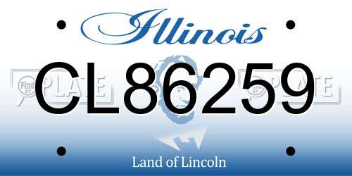 CL86259 Illinois License Plate