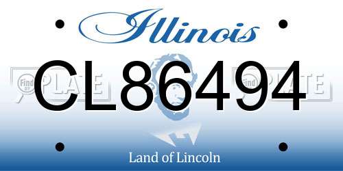CL86494 Illinois License Plate