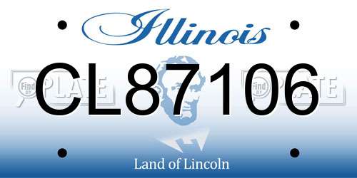 CL87106 Illinois License Plate